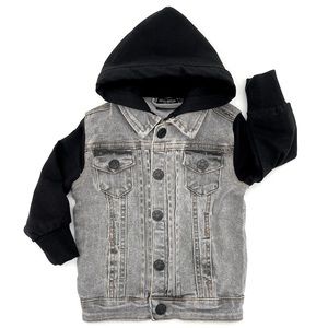 Little Bipsy Grey Denim Hooded Jacket